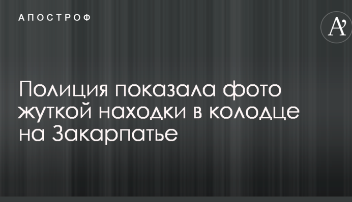 Поліція показала фото моторошної знахідки в колодязі на Закарпатті