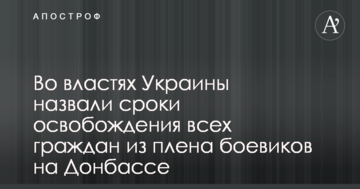 У владі України назвали терміни звільнення всіх громадян з полону бойовиків на Донбасі