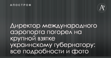 Директор міжнародного аеропорту погорів на великому хабарі українському губернатору: всі подробиці та фото