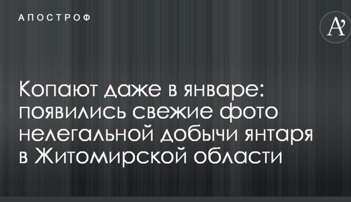 Копають навіть в січні: з'явилися свіжі фото нелегального видобутку бурштину в Житомирській області