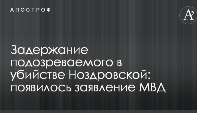 Задержание подозреваемого в убийстве Ноздровской: появилось заявление МВД