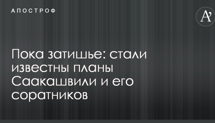 Пока затишье: стали известны планы Саакашвили и его соратников