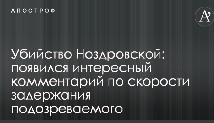 Убийство Ноздровской: появился интересный комментарий по скорости задержания подозреваемого