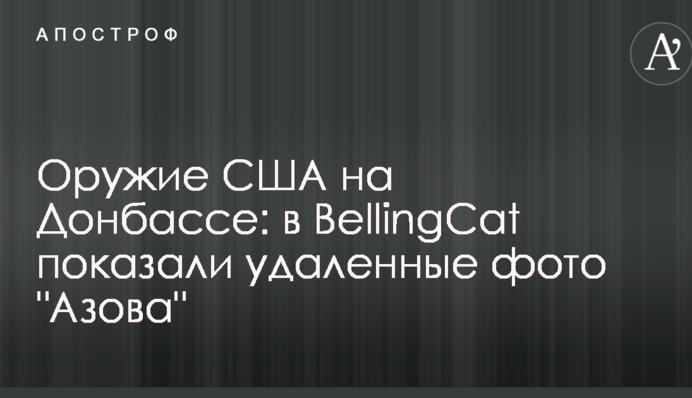 Оружие США на Донбассе: в BellingCat показали удаленные фото 