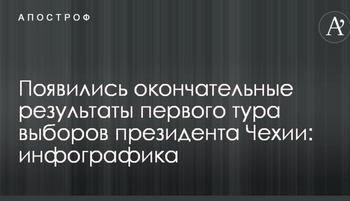З'явилися остаточні результати першого туру виборів президента Чехії: інфографіка