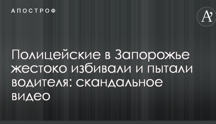 Полицейские в Запорожье жестоко избивали и пытали водителя: опубликовано скандальное видео