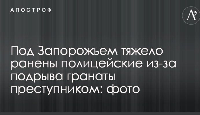 Під Запоріжжям важко поранені поліцейські через підрив гранати злочинцем: фото
