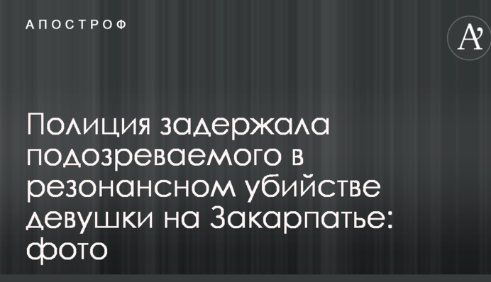 Полиция задержала подозреваемого в резонансном убийстве девушки на Закарпатье: фото