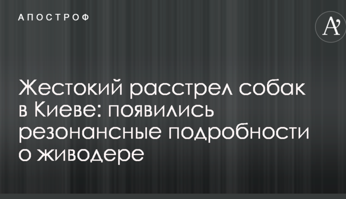 Жестокий расстрел собак в Киеве: появились резонансные подробности о живодере