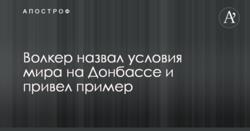 Волкер назвав умови миру на Донбасі і навів приклад