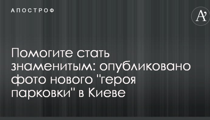 Допоможіть стати знаменитим: опубліковано фото нового "героя парковки" в Києві