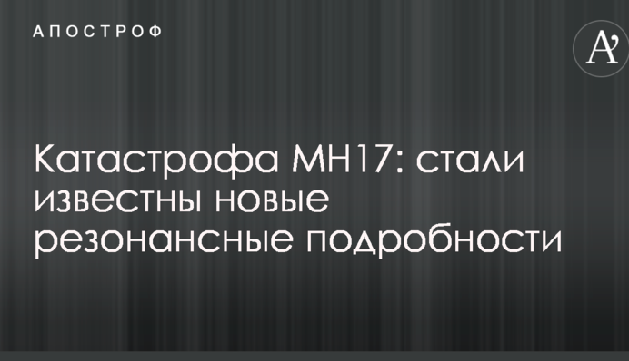 Катастрофа МН17: стали відомі нові резонансні подробиці