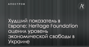 Найгірший показник у Європі: Heritage Foundation оцінив рівень економічної свободи в Україні