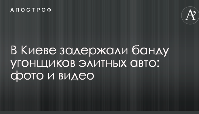 У Києві затримали банду викрадачів елітних авто: опубліковані фото і відео