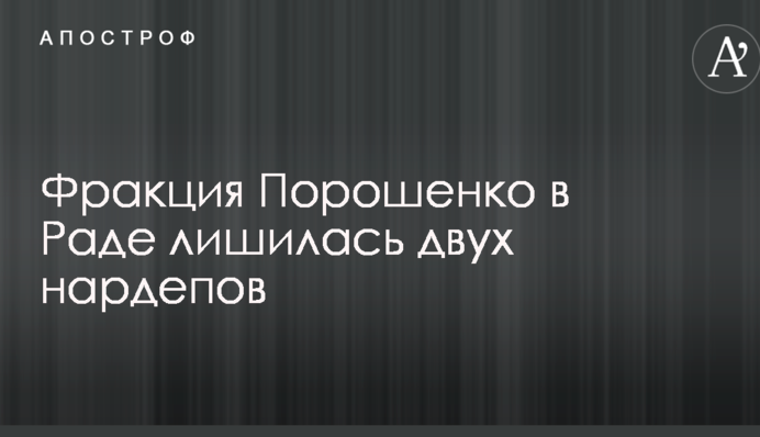 Фракция Порошенко в Раде лишилась двух нардепов
