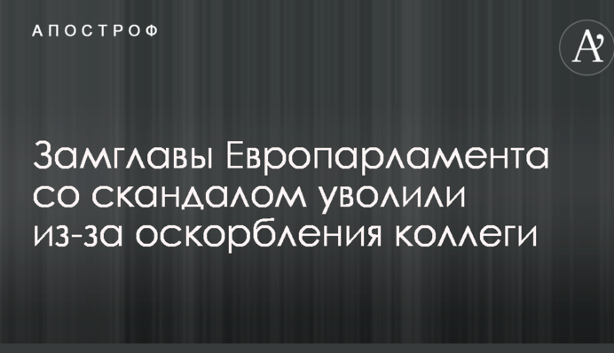Замглавы Европарламента со скандалом уволили из-за оскорбления коллеги