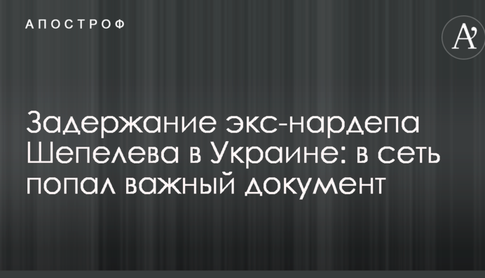 Задержание экс-нардепа Шепелева в Украине: в сеть попал важный документ
