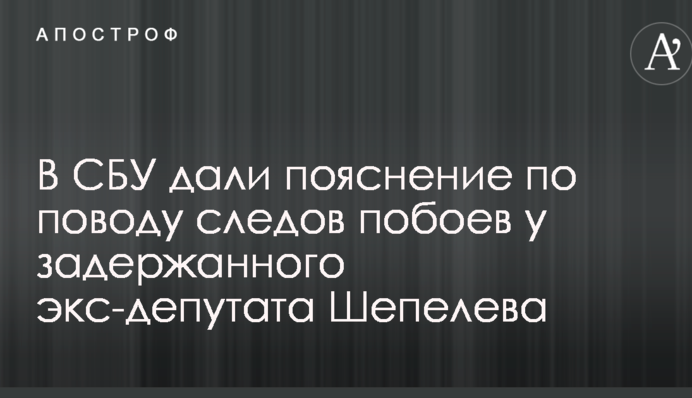 В СБУ дали пояснение по поводу следов побоев у задержанного экс-депутата Шепелева