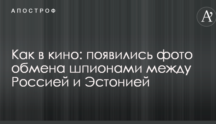 Як в кіно: з'явилися фото обміну шпигунами між Росією та Естонією