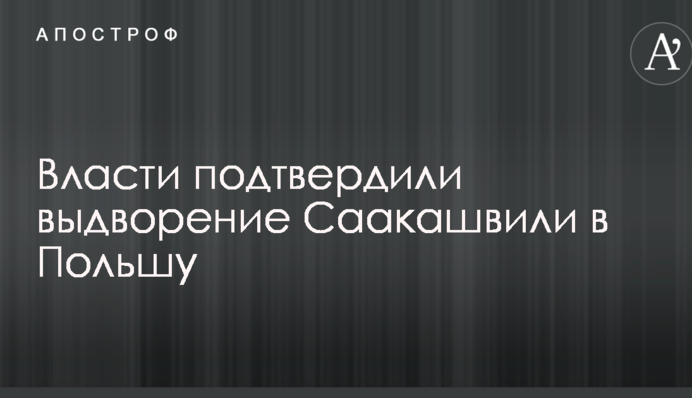 Власти подтвердили выдворение Саакашвили в Польшу