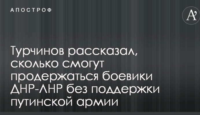 Турчинов розповів, скільки зможуть протриматися бойовики ДНР-ЛНР без підтримки путінської армії
