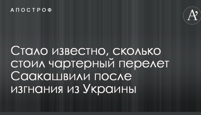 Стало відомо, скільки коштував чартерний переліт Саакашвілі після вигнання з України