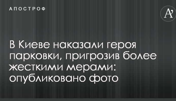 В Киеве наказали героя парковки, пригрозив более жесткими мерами: опубликовано фото