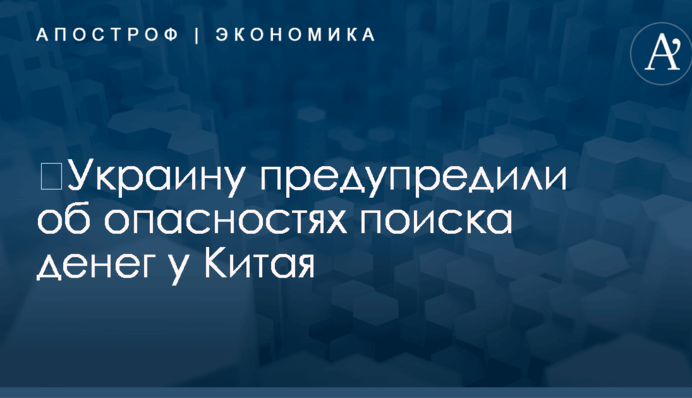 ​Украину предупредили об опасностях поиска денег у Китая