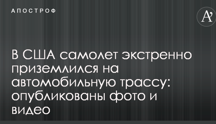 У США літак екстрено приземлився на автомобільну трасу: опубліковано фото і відео