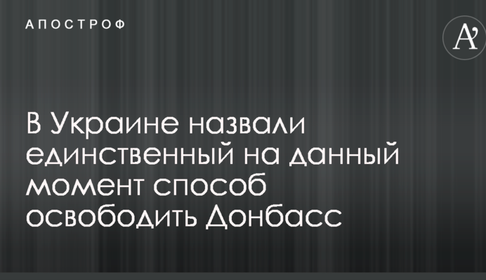 В Украине назвали единственный на данный момент способ освободить Донбасс