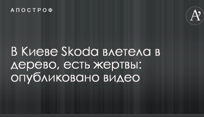 У Києві Skoda влетіла в дерево, є жертви: опубліковано відео