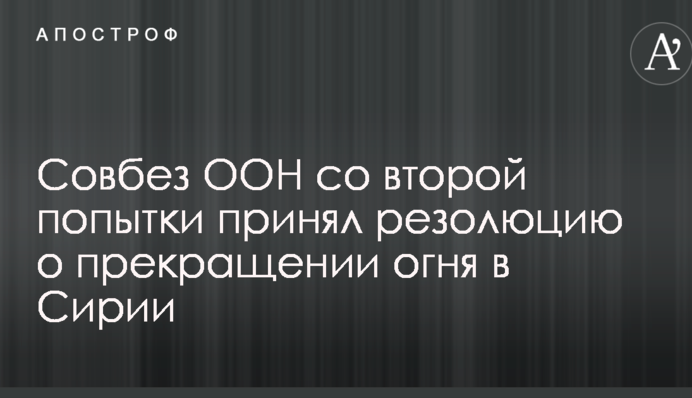 Радбез ООН з другої спроби прийняла резолюцію про припинення вогню в Сирії