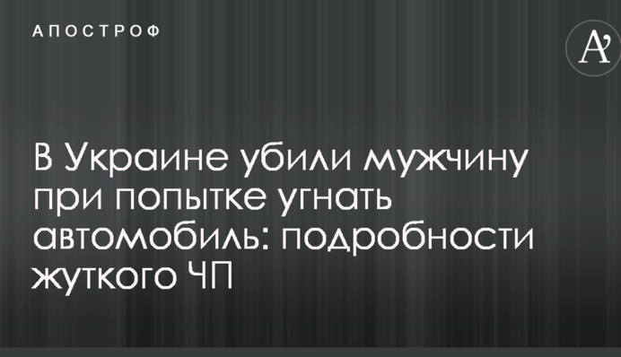 В Украине убили мужчину при попытке угнать автомобиль: подробности жуткого ЧП