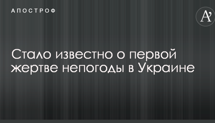 Стало известно о первой жертве непогоды в Украине