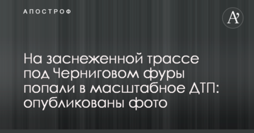 На засніженій трасі під Черніговом фури потрапили в масштабну ДТП: опубліковано фото