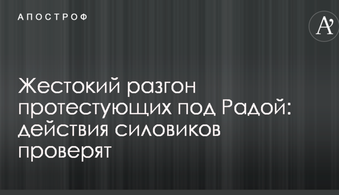 Жестокий разгон протестующих под Радой: действия силовиков проверят