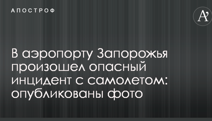 В аеропорту Запоріжжя стався небезпечний інцидент з літаком: опубліковано фото