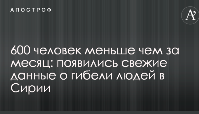 600 чоловік менше за місяць: з'явилися нові дані про загибелі людей в Сирії