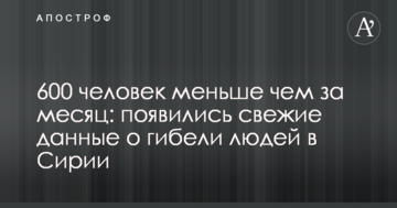 600 чоловік менше за місяць: з'явилися нові дані про загибелі людей в Сирії