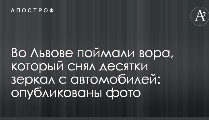 У Львові спіймали злодія, який зняв десятки дзеркал з автомобілів: опубліковано фото