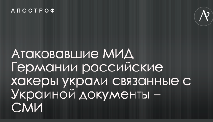 Російські хакери, які атакували МЗС Німеччини, вкрали пов'язані з Україною документи – ЗМІ