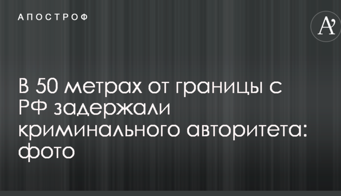 У 50 метрах від кордону з РФ затримали кримінального авторитета: опубліковано фото