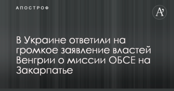 В Україні відповіли на гучну заяву влади Угорщини про місію ОБСЄ на Закарпатті