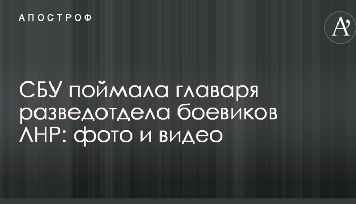 СБУ поймала главаря разведотдела боевиков ЛНР: опубликованы фото и видео