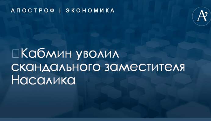​Кабмин уволил скандального заместителя Насалика