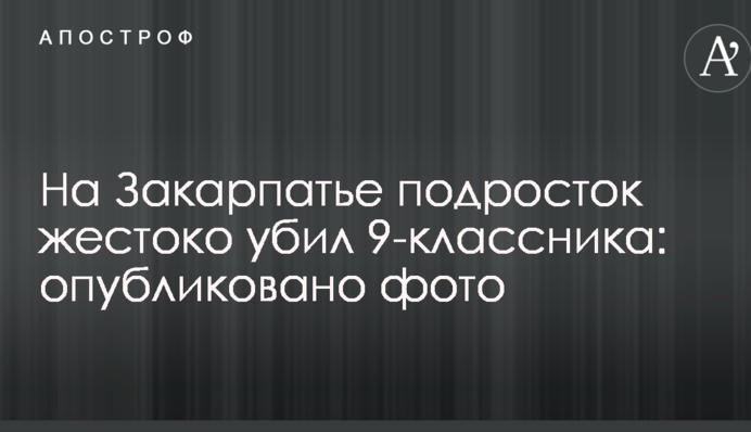На Закарпатье подросток жестоко убил 9-классника: опубликовано фото