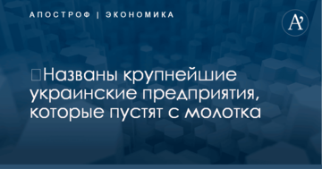 ​Названы крупнейшие украинские предприятия, которые пустят с молотка