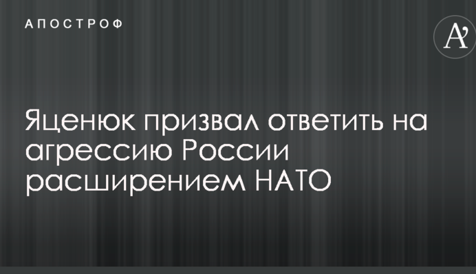Яценюк призвал ответить на агрессию России расширением НАТО