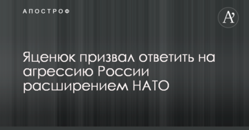 Яценюк призвал ответить на агрессию России расширением НАТО