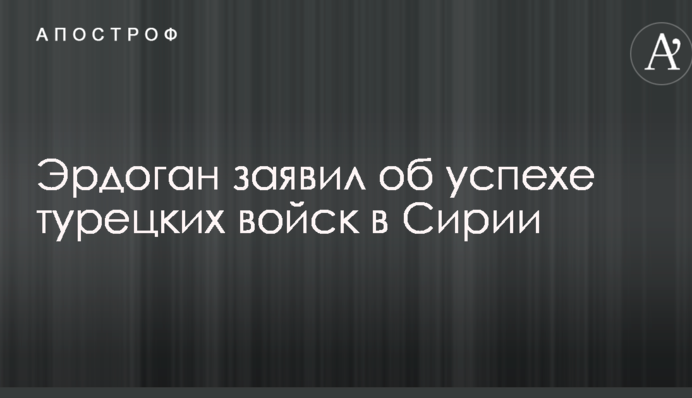Эрдоган заявил об успехе турецких войск в Сирии